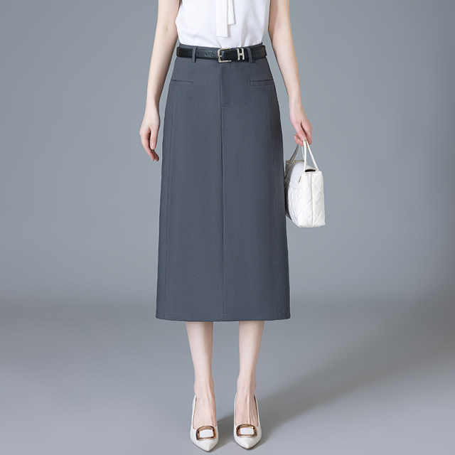 La Chapelle high-end women's skirt 2025 skirt straight hip skirt temperament suit slim one-step long skirt
