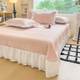 
Category A maternal and infant grade ice silk ice bean mat three-piece set bed cover bed skirt summer soft mat summer bed sheet pink
