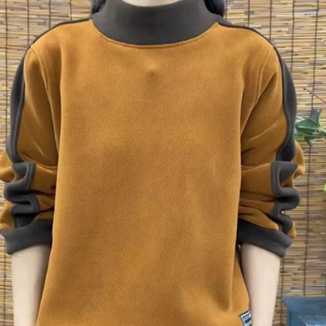 Women's half-turtleneck sweatshirt plus velvet thickened autumn and winter 2024 new loose and fashionable middle-aged mother's base shirt top