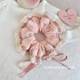 Sweet pink bow lace head rope hair rope Korean girl lace floral large intestine cute hair loop hair accessories