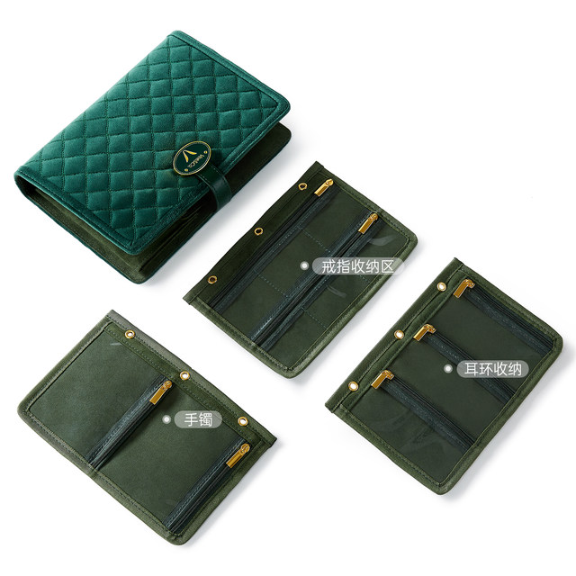 Weiyichen high-end velvet portable storage bag gold necklace ring earrings bracelet jewelry box birthday gift