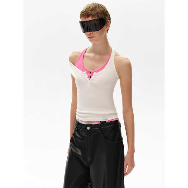 CalledBack suspender vest for women 2025 new knitted slim base sleeveless top