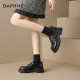 Daphne British style black loafers for women 2025 new thick-soled thick heels to enhance spring leather shoes without tiring