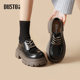 Dadong British style small leather shoes for women 2025 autumn new women's shoes deep mouth single shoes round toe low heel lace-up loafers