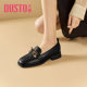 Dadong loafers women's 2025 autumn new style sweet bow square heel covers small leather shoes low heel women's shoes 1216