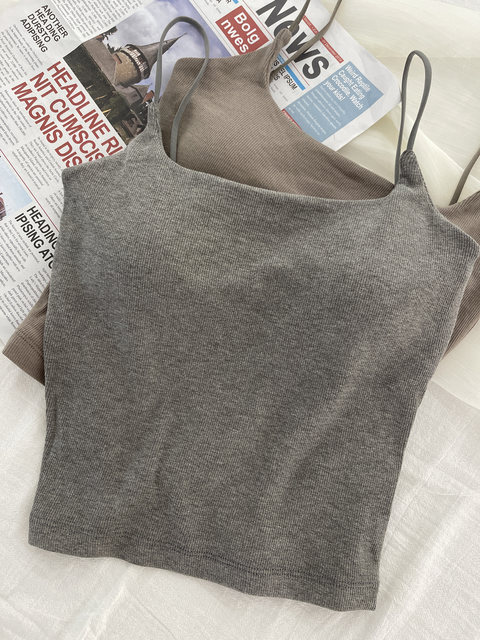 Gu Fei autumn and winter grinding hair strap suspender vest, beautiful back female chest pad
