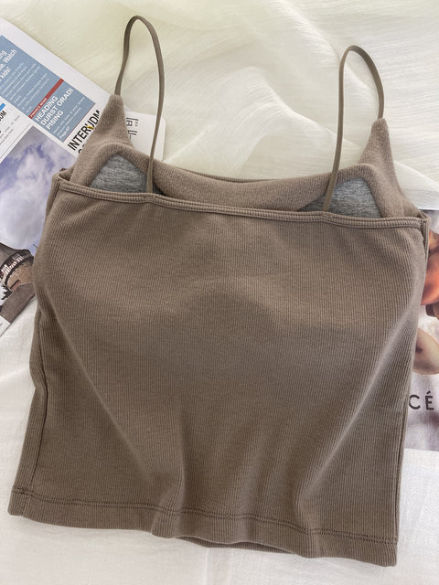 Gu Fei autumn and winter grinding hair strap suspender vest, beautiful back female chest pad
