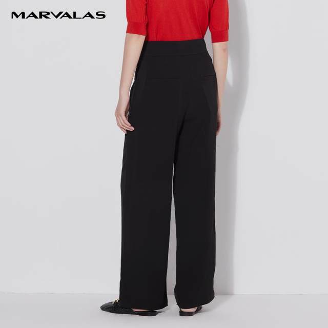 Mandesey black wide-leg pants for women 2025 summer high waist loose thin trousers drooping trousers floor pants