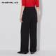 Mandesey black wide-leg pants for women 2025 summer high waist loose thin trousers drooping trousers floor pants