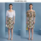 Mandes French retro high-waisted skirt 2025 summer new elastic romantic oil painting printed hip-packing skirt