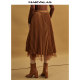 Mandeshi double-layer mesh skirt 2025 autumn new style high-end temperament retro layered A-line pleated skirt