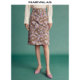 Mandesy retro skirt 2025 summer new temperament high-waist mid-length skirt French manor printed hip-pack skirt