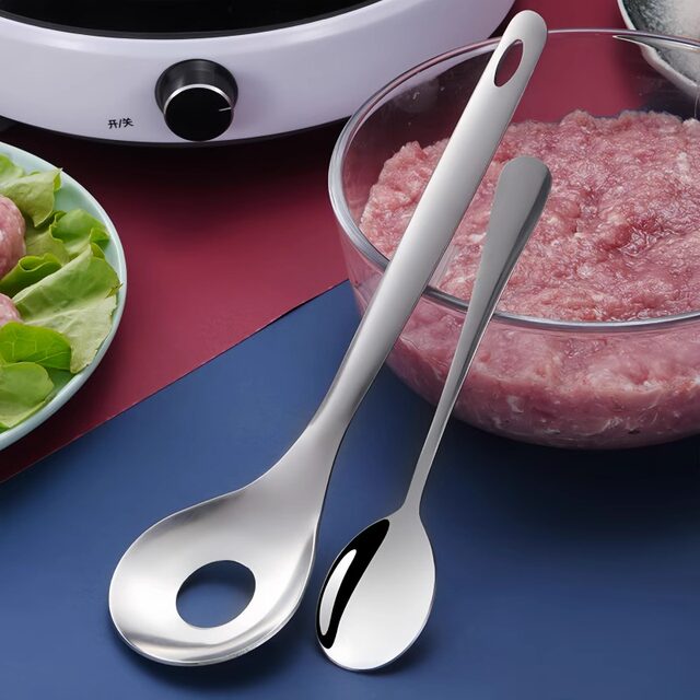 Stainless steel pressure meatball spoon artifact home squeeze meatballs maker fried round sub -mold digging spoon fish ball spoon spoon