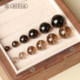 
Natural tea crystal loose beads light dark brown DIY accessories East China Sea crystal agate bracelet loose beads single bead