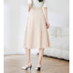 Poetry about high-waisted splicing mid-length skirt in spring new slim and elegant elegant umbrella skirt women's skirt
