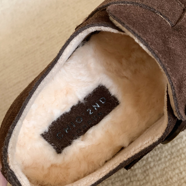 Chio2nd Nanfeng 5CM Heightened Birkenstock Shoes Women's Shoes Winter 2025 New Plush Thick Sole Plush Popular Shoes