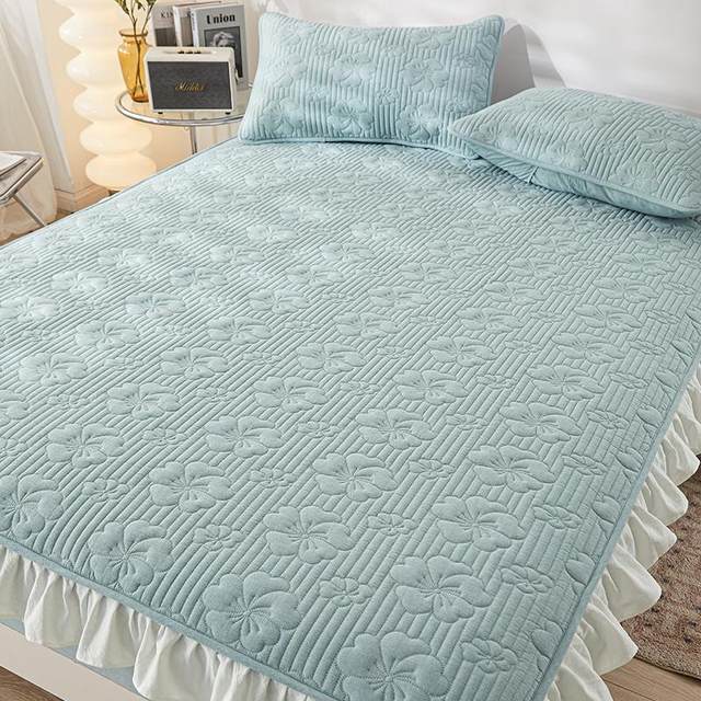 Total cotton bed belt skirt edge thickened cotton cotton cotton anti -sliding side bed covered bed cover A category mother and baby level four seasons universal
