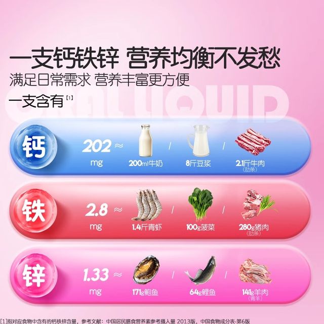 Yikexin Children's Calcium Iron and Zinc Oral Liquid Zinc Gluconate Liquid Calcium Tablet Oral Solution Baby Zinc Replenish Iron Replenish