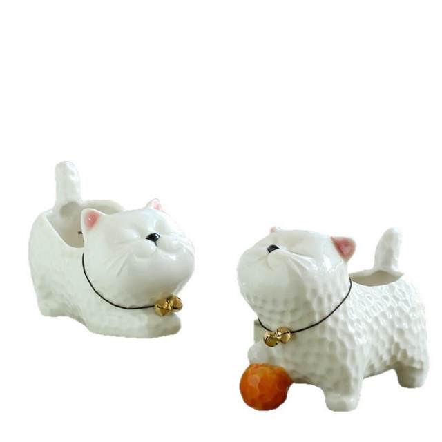 
Direct selling new K glaze combination set succulent flower pot ceramic large and small cartoon animal pot home gardening furnishings