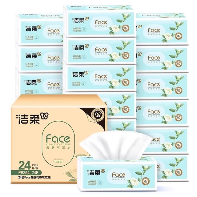 
Clean, soft, white tea flower-scented tissue paper, flexible, thick, skin-friendly, wettable, household use, non-shedding, non-shedding, suitable for mothers and infants