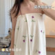 2025 bath towel dry hair cap bath towel printed cute female Velcro bath skirt soft absorbent wearable wrap