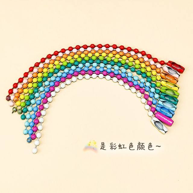 Bead Chain Wave Bead Chain Color Bead Chain Diy Paint Bead Chain Hanging Chain Tag Key Plush Pendant Chain Buckle