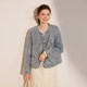 White Deer Fashionable denim sequins embroidered down jacket 2024 winter new elegant round collar single -breasted down jacket female
