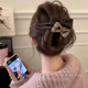 Bow duck-billed clip high-end 2025 new hair clip for women half-tied one-letter clip safety shark clip hair accessories
