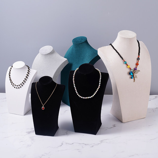 Velvet necklace display stand portrait model jewelry stand necklace bracelet neck mold counter display props necklace stand