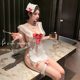 Large size lace nightgown summer thin couple romantic fun lingerie on bed hot sexy pajamas for women