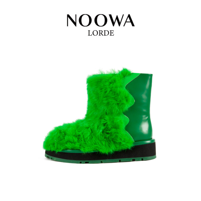 NOOWA designer thick-soled snow boots for women 2024 winter new wool warm anti-slip fur short boots