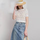 Amii2025 spring new commuter hook flower hollow perspective wool sweater wool cardigan women loose cotton top
