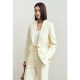 Amii spring high-end commuter style crimping retro metal buckle shoulder pad suit women's suit top