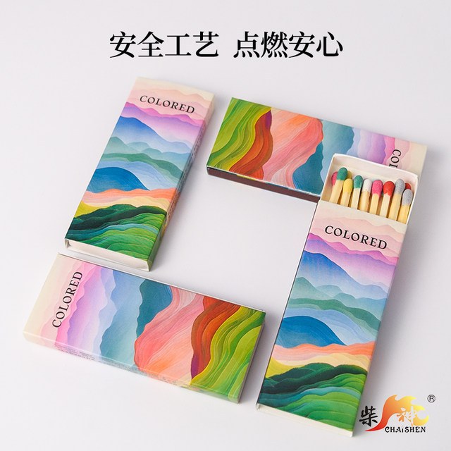 Colorful Danxia safety match aromatherapy candle birthday cake bar hotel restaurant traditional advertising lighting fire and incense