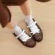 Western-Escape French Mary Jane Shoes Women's 2025 Spring New Light Mouth Single Shoes Velcro Flat Sole Ballet Shoes Sports Style
