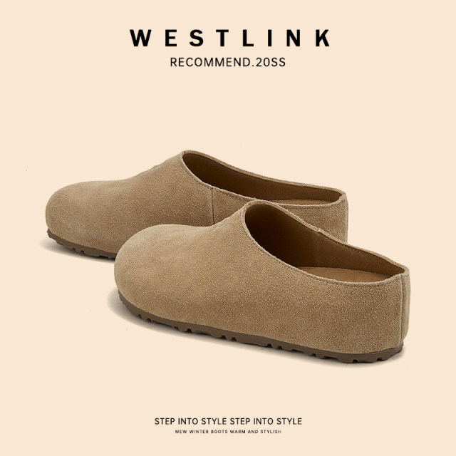 Xiyu thick-soled Birkenstock shoes for women 2025 summer new retro Baotou half-slipper muller soft sole shit feel women's shoes