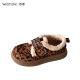 Western lamb fur plus wool shoes for women in autumn and winter suede leather shoes for women wearing cotton shoes thick-soled loafers
