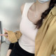 Winter 2025 solid color inner camisole women's slim-fitting one-piece sleeveless top with breast pads