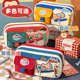 Large capacity contrasting pencil case for girls 2025 new pencil case high-value ins style large capacity pencil case niche