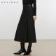 
Jonnie Wen Commuting Simple Skirt 2024 Winter New Solid Color High Waist Compression Pleated A-line Mid-Long Skirt for Women