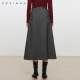 
Jonnie Wen Commuting Simple Skirt 2024 Winter New Solid Color High Waist Compression Pleated A-line Mid-Long Skirt for Women