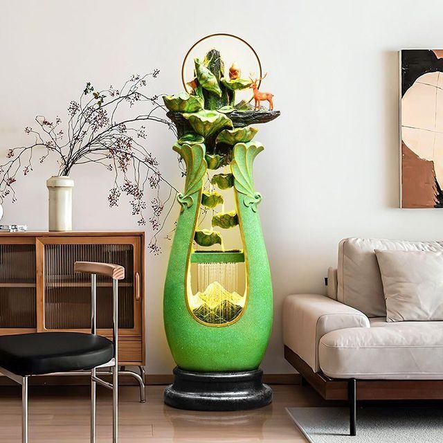 
Home floor-standing light luxury flowing water ornaments living room entrance TV cabinet decoration circulating water landscape fortune opening factory