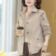 New autumn style versatile and fashionable embroidered lapel jacket jacket middle-aged mother wear large size loose casual top
