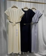 2025 Spring and Autumn New Fashion Short Sleeve Tightening Bands and Hip Long Skirt Round Neck Heavy Silk Slim Dress for Women
