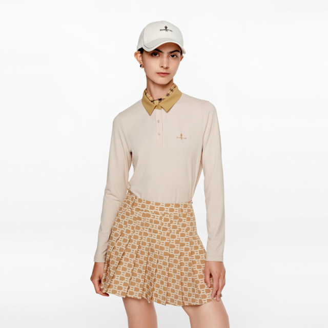 Biyinlefen Golf Fall Women's Skirt Letter Print Pleated Sport Skirt