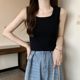 Korean solid color vest suspender women's inner wear with chest pads, slim and versatile summer base sleeveless top