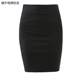 Spring and Autumn Professional Skirt Anti-exposure One-step Medium Skirt OL Women's Hip Skirt High Waist Elastic Black Pocket Work Skirt
