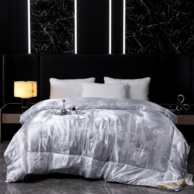 Muji Monologue Jacquard Silkworm Chrysalis Protein Quilt Warm Spring and Autumn Quilt Core Single Double Student XL11