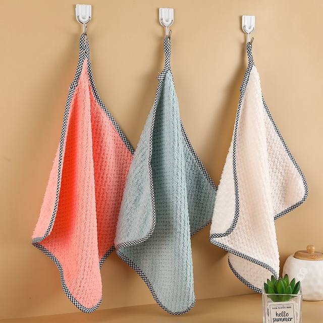 Kitchen rag, oil-free dishwashing cloth, hanging scouring pad, cleaning cloth that absorbs water and does not shed lint, table wiping hand towel
