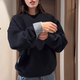 Autumn and winter holiday two-piece shirt cuffs with plaid casual gray sweatshirt for women loose lazy style top jacket